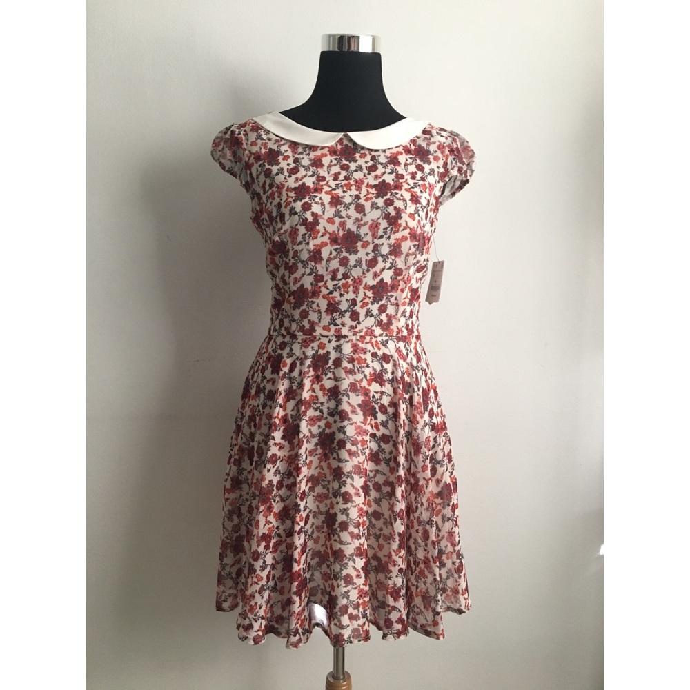 SOLD ✔️ NWT Poplin Collar Floral Dress from ZARA - Picture 1 of 8